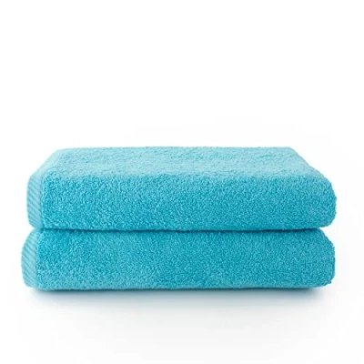 Abbildung von Top Towel Plus Große Badetücher 2 Duschtücher 100x150 cm 100 % Baumwolle Aquamarin