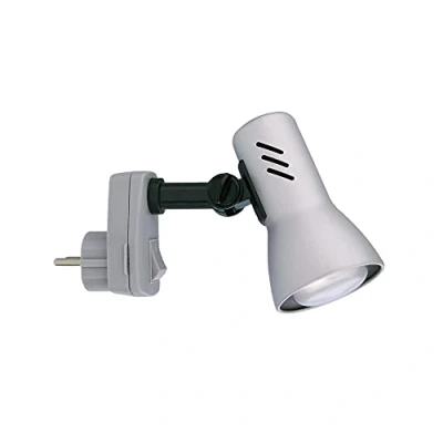 Abbildung von Briloner Leseleuchte, Steckerlampe, Steckerspot, E14, 25 Watt, dreh und schwenkbar, titan farbig