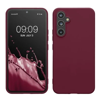 Abbildung von kwmobile Hülle kompatibel mit Samsung Galaxy A54 5G TPU Silikon Handyhülle Schutzhülle stoßabsorbierend flexibel Case in Magenta Lila