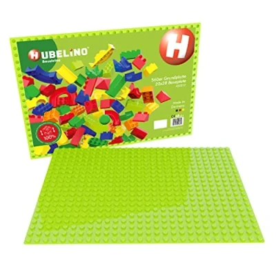 Abbildung von Hubelino #420312 560er Grundplatte (20x28 Noppen, 32x44,8cm) in Hellgrün, kompatibel mit großen Bausteinen anderer Hersteller, Made Germany, grün