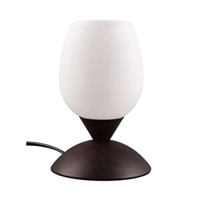 Abbildung von Reality Leuchten Tischleuchte Cup II R59441024, Metall Rostfarbig, Glas weiß, exkl. 1x E14, On/Off Touch