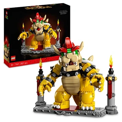Abbildung von LEGO Super Mario Der mächtige Bowser, 3D Modell Bausatz, großes Set mit beweglicher Figur zum Sammeln, inkl. Duellplattform, Geschenkidee für Fans Austellen als Zimmer Deko 71411