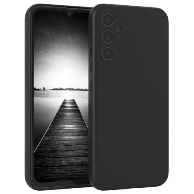Abbildung von EAZY Case Silikonhülle für Samsung Galaxy A34 Hülle Silikon Schwarz stoßfeste Handyhülle Schutzhülle mit Kameraschutz Dünn Premium Schutz Cover TPU Phone Bumper in Matt