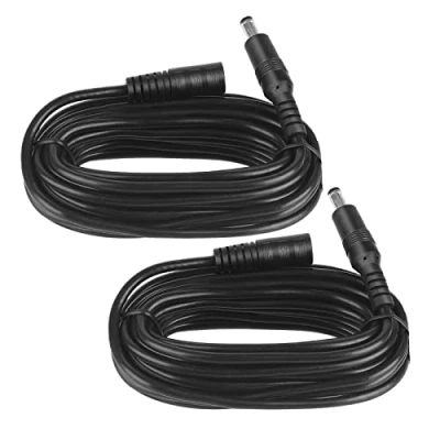 Abbildung von 2 Pack 5 m DC Power Verlängerungskabel, Stecker 5.5mm x 2.1mm, unterstützt 5V 6V 9V 12V 24V, für Sicherheitskameras, DVR, Router, Drucker, LED Strip, schwarz