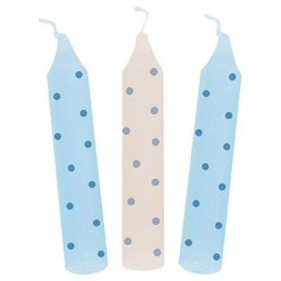 Abbildung von goki 60698 Geburtstagskerzen, gepunktet, 10 cm Ø 1,3 cm, blau (10er Pack)