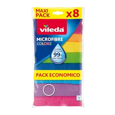 Abbildung von Vileda Mikrofasertücher Colors, Allzwecktücher Multipack aus Mikrofasern, 30 x cm, Mehrfarbig zur Unterscheidung der Anwendungsbereiche, 8er Pack