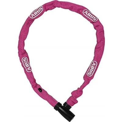 Abbildung von ABUS Kettenschloss 1500 Web Fahrradschloss aus Spezialstahl 4 mm dicke Rundkette Sicherheitslevel 3 60 cm Koralle, Pink (Coral)