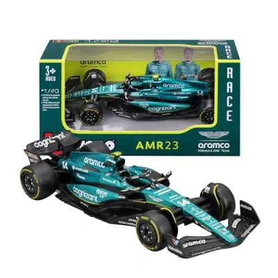 Abbildung von Formel 1 Aston Martin F1 Team AMR23 F. ALONSO 14 Saison 2023 Maßstab 1:43 12cm BBurago 38090