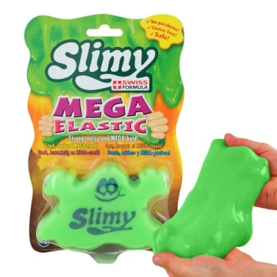 Abbildung von Slimy Mega Elastic 150g Original Slime Spielmasse für Kinder, Spielspaß mit superdehnbarem Schleim in der Dose, elastische Spielknete (Spielzeug ab 3 Jahre), Farbe:Grün