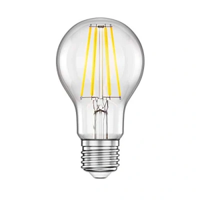 Abbildung von ledscom.de E27 LED Leuchtmittel, A60, warmweiß (2700 K), 7,1 W, 963lm, 3 Stufen Dimmer, Glühbirne, Sockel, Energie Sparlampe, Classic, Bulb, Filament, Klick, Dimm funktion, Glow dim