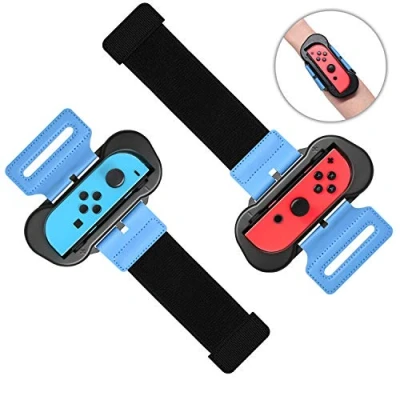 Abbildung von FASTSNAIL Armband Kompatibel mit Nintendo Switch Just Dance 2025/2024/2023/2022, Armbänder JoyCon, Für Erwachsene und Kinder(2 Pack,schwarz)