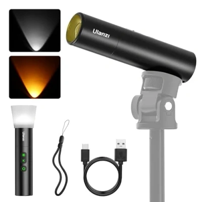 Abbildung von ULANZI LM07 Fotografie Taschenlampe LED Video Licht 2000K 5500K Bi Farbtemperatur 4 Helligkeitsstufen 2000mAh Akku 187g Tragbar Zoombar für Nachtsicht Camping Jagd