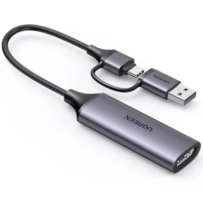 Abbildung von UGREEN Video Capture Card, 4K HDMI auf USB C/A 1080P Grabber für Gaming, Rekorder, Livestreaming, kompatibel mit Switch PS5 Xbox TV Stick Camera Laptop iPad Mac Handy mini 4