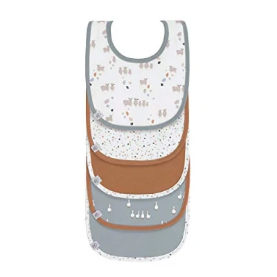Abbildung von LÄSSIG Baby Kleinkind Lätzchen Set (5 Stk.) Klettverschluss Baumwolle wasserdicht/Value Pack Bib Tiny Farmer Sheep