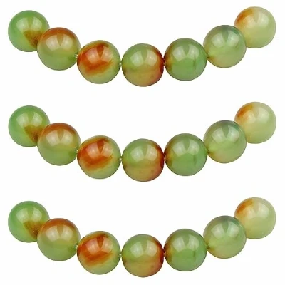 Abbildung von MJDCB Perlen zum Auffädeln 8mm 45 stück Rot Grün Pfauen Achat Halbedelsteine mit Loch Natürliche Lose Runde Steinperlen für Herstellung Schmuck Armbänder Halsketten