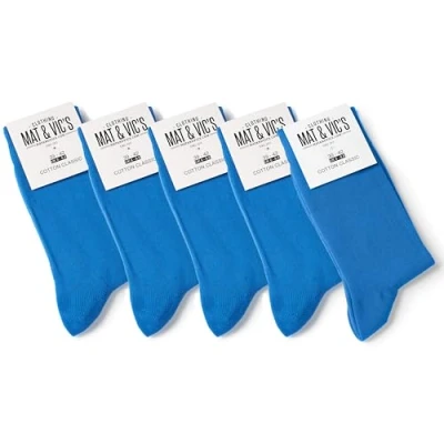 Abbildung von Mat &amp; Vic&#039;s Socken Herren 47 50 blau/blue socks men women blaue Strümpfe Baumwolle Cotton Classic, 5 Paar, Freizeit, Anzug, Business blau Damen und Männer Herrensocken