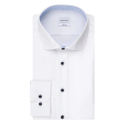 Abbildung von Seidensticker Herren Regular Fit Langarm Popeline Hemd, weiß, 42