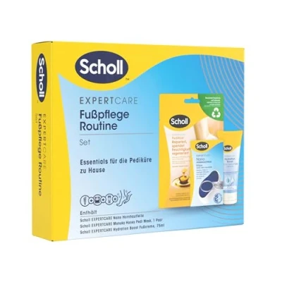Abbildung von Scholl Beauty Routine Set Manuka Honig Fußmasken Socken, ExpertCare Fußfeile bei harter Haut &amp; Hydration Boost Fußcreme 75ml Fuß Pediküre Set, Geschenk für Frauen