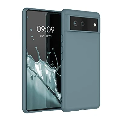 Abbildung von kwmobile Hülle kompatibel mit Google Pixel 6 weiches TPU Silikon Case Cover geeignet für kabelloses Laden Arctic Night