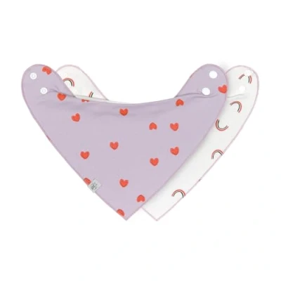 Abbildung von LÄSSIG Baby Lätzchen Halstuch Dreieckstücher Set 2 Stk. Bio Baumwolle Druckknopf wendbar/Baby Bandana Happy Rascals Heart