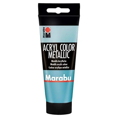 Abbildung von Marabu 12010050792 Acryl Color metallic petrol 100 ml, cremige Acrylfarbe auf Wasserbasis, schnell trocknend, lichtecht, wasserfest, zum Auftragen mit Pinsel und Schwamm Leinwand, Papier, Holz