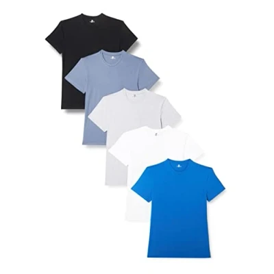 Abbildung von Lower East Basic Rundhals T Shirts für Herren (5er Pack 10er Pack) aus 100% Baumwolle I Shirt Herren, in vielen Farben, Mehrfarbig, L