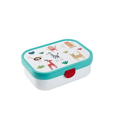 Abbildung von Mepal Brotdose Kinder Bento Box mit Fächern &amp; Gabel Meal Prep Clip Verschluss BPA frei Spülmaschinenfest 750 ml Animal Friends