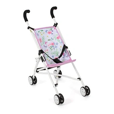Abbildung von Bayer Chic 2000 Puppenbuggy Roma, Puppenwagen, Mini Buggy, Flowers, rosa, 601 53, 50 x 29 57 cm