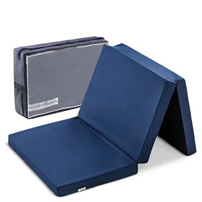 Abbildung von hauck Reisebettmatratze Sleeper mit Tragetasche, 120x60 cm, 5 cm Dick, Faltmatratze für Kinderreisebett, Klein Zusammenklappbar, Kompatibel Reisebetten (Navy)