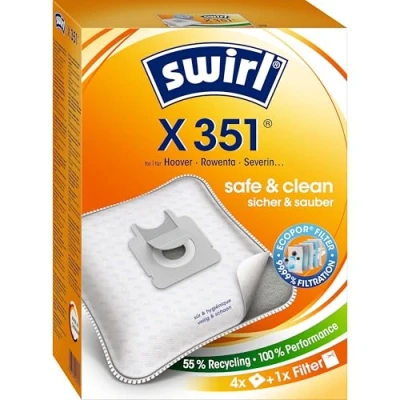 Abbildung von Swirl® X 351® EcoPor® Staubsaugerbeutel für Hoover, Rowenta, Severin, 4 Beutel
