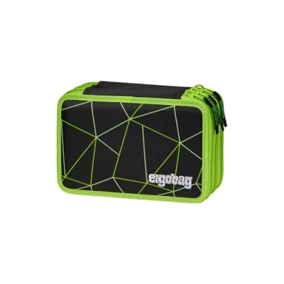 Abbildung von ergobag Maxi Mäppchen Set 40 Teilig, Lyra Bunt und Filzstifte, Kleingeld Fach, Lineal, Schere CyBär Race Schwarz