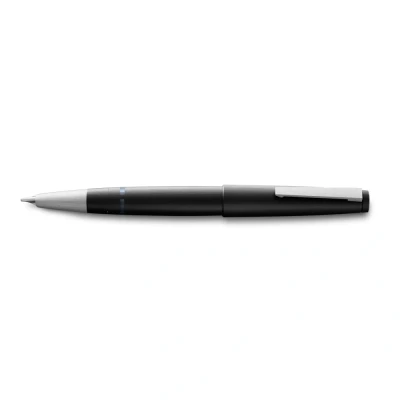 Abbildung von Lamy 2000 black Füller edler Füllfederhalter im robusten Gehäuse aus Polycarbonat 14 kt. Goldfeder, partiell platiniert &amp; in Strichbreite EF