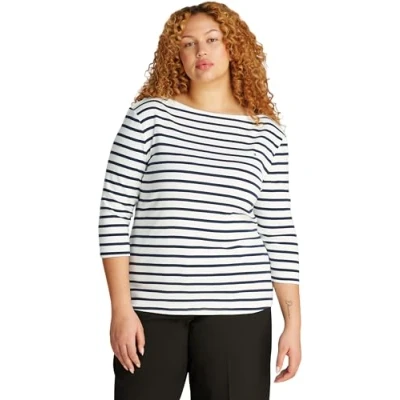 Abbildung von Tommy Hilfiger Curve SLIM CODY BOAT 3/4 Langarmshirt Dark night navy, Damen, Größe: 54, navy