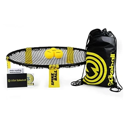 Abbildung von Spikeball Set mit 3 Bällen Zum Spielen im Freien, Haus, Garten, am Strand, bei Ausflügen, Park Turn /Transportbeutel und Regelheft Spiel für Kinder, Teenager, Erwachsene