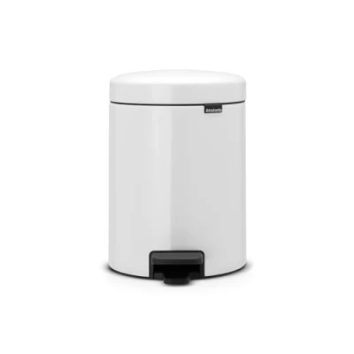 Abbildung von Brabantia Treteimer mit Inneneimer aus Kunststoff, Stahl, 5 Liter, Weiß, 5L