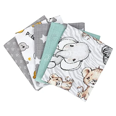 Abbildung von TupTam Baby Mullwindeln Spucktücher 70x80 5er / 10er Pack, Farbe: Mädchen 5, Anzahl der Teile:: Pack