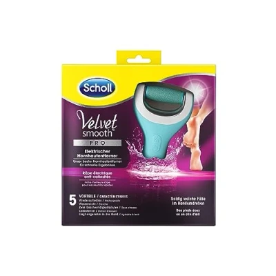 Abbildung von Scholl Velvet Smooth elektrischer Hornhautentferner Pro Zur Hornhaut Entfernung auf nassen und trockenen Füßen Wiederaufladbar 1 Gerät + Ladestation , (1er Pack)
