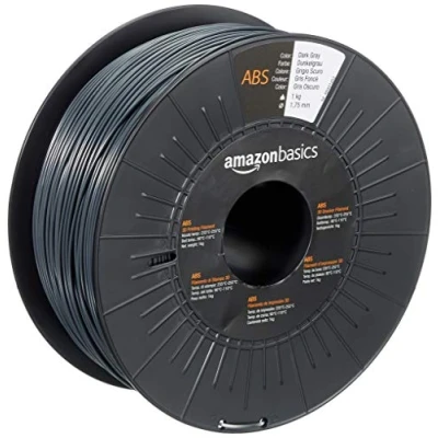 Abbildung von Amazon Basics 3D Drucker Filament aus ABS Kunststoff, 1.75 mm, Dunkelgrau, 1 kg Spule