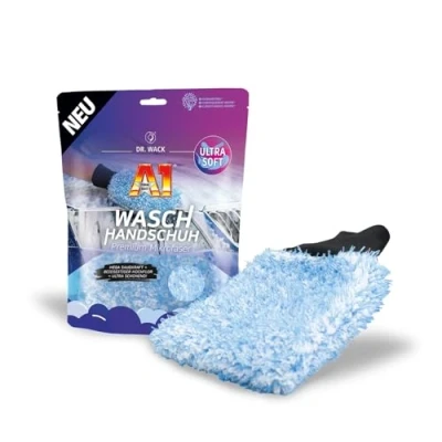 Abbildung von DR. WACK A1 Waschhandschuh Auto Premium Mikrofaser Ultra Soft &amp; extrem saugstark beidseitig Hochflor für eine kratzfreie Autoreinigung langlebig umweltfreundlich Hochwertige Autopflege