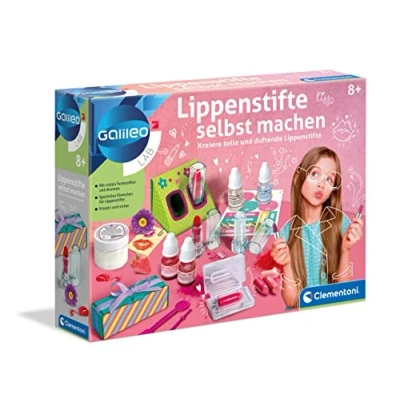 Abbildung von Clementoni Galileo Lab Lippenstifte selbst machen Experimentierkasten für Mädchen, DIY Lippenpflege Set Kinder ab 8 Jahren 59318