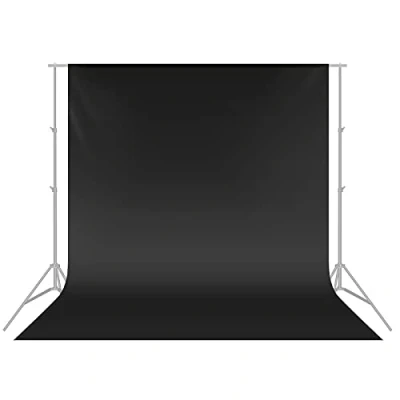 Abbildung von Neewer 3 x 3,6 M PRO Photo Studio Premium Polyester Faltbarer Hintergrund für Fotografie, Video und Fernsehen (NUR Hintergrund) SCHWARZ