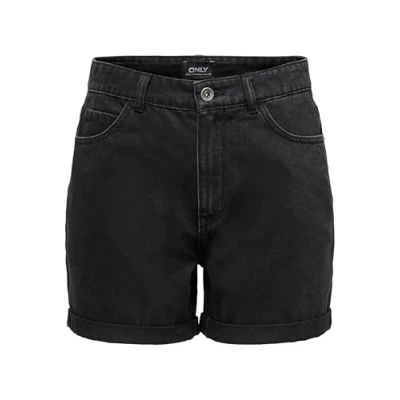 Abbildung von ONLY Damen ONLVEGA HW MOM DNM NOOS Shorts, Black Denim, XS