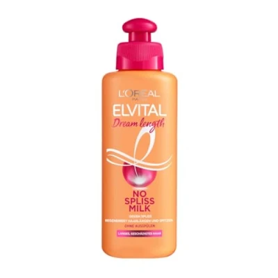 Abbildung von L&#039;Oréal Paris Elvital Leave In Haarkur gegen Spliss, Für langes, geschädigtes Haar, Ohne Ausspülen, Parabene, Mit Rizinus Öl, Dream Length No Spliss Milk, 1 x 200 ml