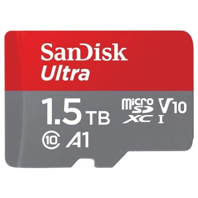 Abbildung von SanDisk Ultra Android microSDXC UHS I Speicherkarte 1,5 TB + Adapter (Für Smartphones und Tablets, A1, Class 10, U1, Full HD Videos, bis zu 150 MB/s Lesegeschwindigkeit)