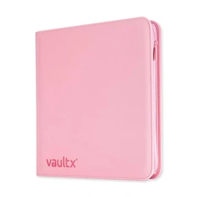 Abbildung von Vault X 12 Taschen Trading Kartenordner mit Reißverschluss, 480 Karten, Premium Exo Tec Albummaterial, 20 seitlich ladbare Seiten, Sammelordner für Sammelkartenspiele, Sportkarten, TCG (Rosa)
