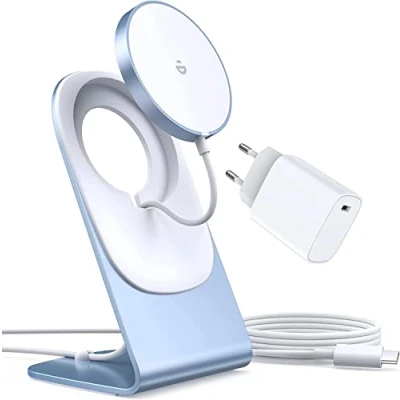 Abbildung von Mag Safe Ladegerät,Wireless Charger mit iPhone ladestation,induktive ladestation,magnetisch Induktionsladegerät,Kabellos Schnellladegerät kompatibel für 15/14/13/12/11 Pro Max Plus Blau