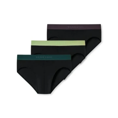 Abbildung von Schiesser 3 PACK Slip, Herren, Größe: Large, Black combination