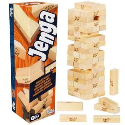 Abbildung von Offizielles Hasbro Jenga Spiel mit digitalem Würfel