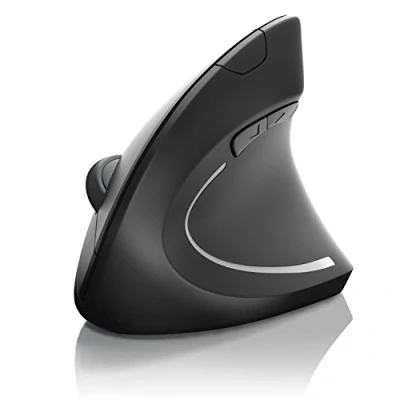 Abbildung von CSL optische Wireless kabellos Funk Maus vertikale Ausführung ergonomisches Design Vorbeugung gegen Mausarm Tennisarm besonders armschonend 5 Tasten
