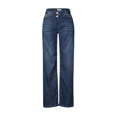 Abbildung von CECIL Damen B378648 Wide Leg Jeans, mid Blue Used wash, 36 W/30 L